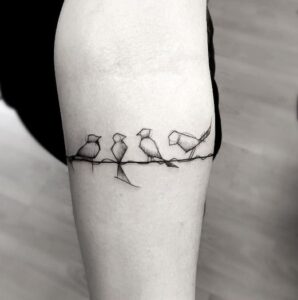 tatuaż bransoletka ptaki